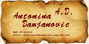 Antonina Damjanović vizit kartica